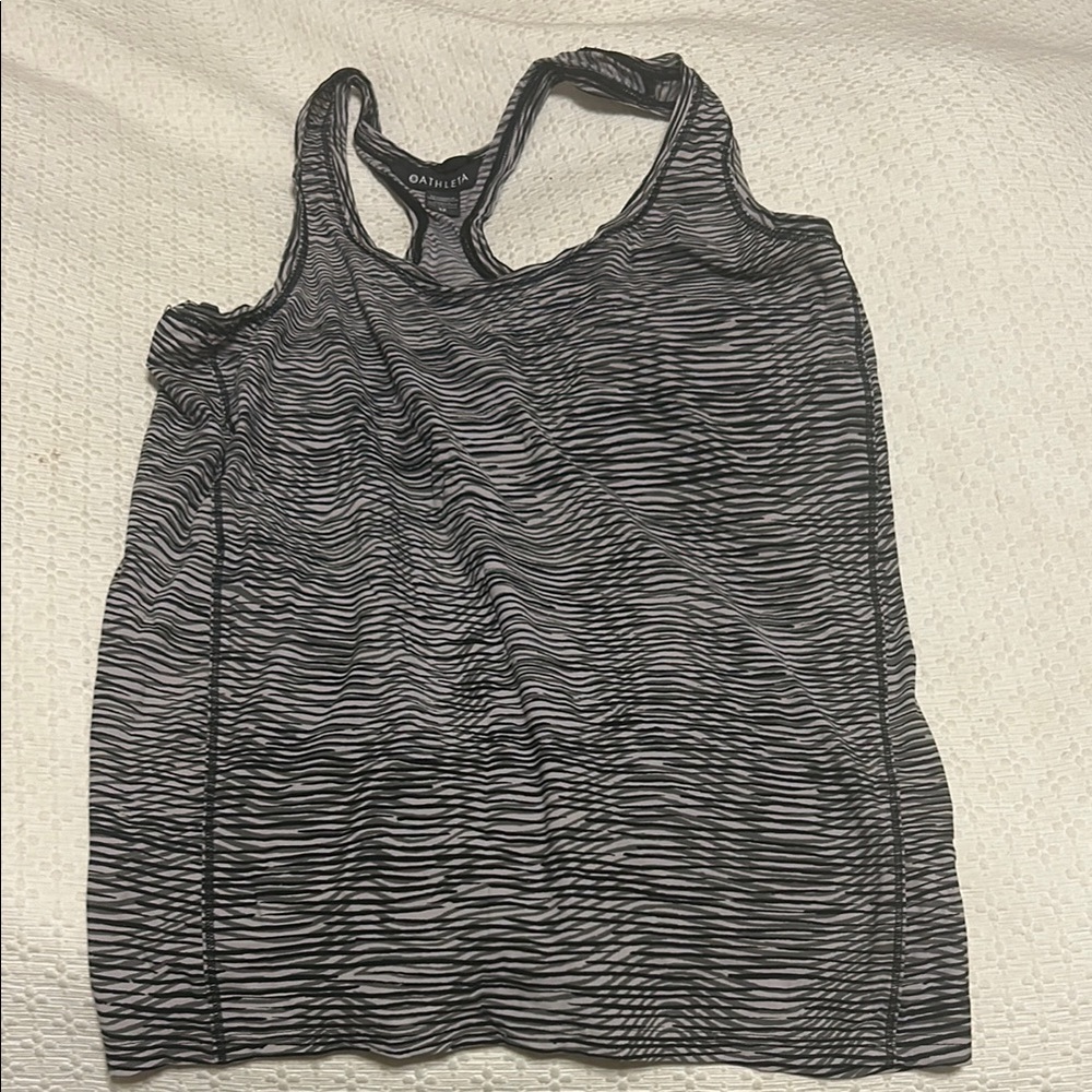 Athleta Fitted Black and Gray Tank Top